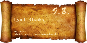 Igari Bianka névjegykártya